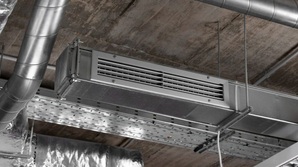 Close-up of an HVAC ventilation duct system illustrating professional AC duct repair in North Georgia.